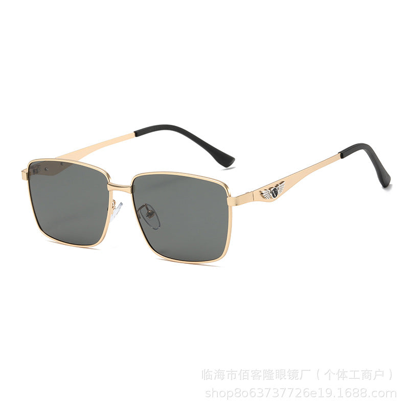 Men’s Metal Square Polarized Sunglasses