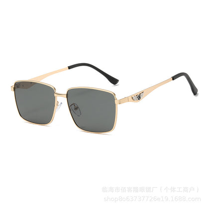 Men’s Metal Square Polarized Sunglasses