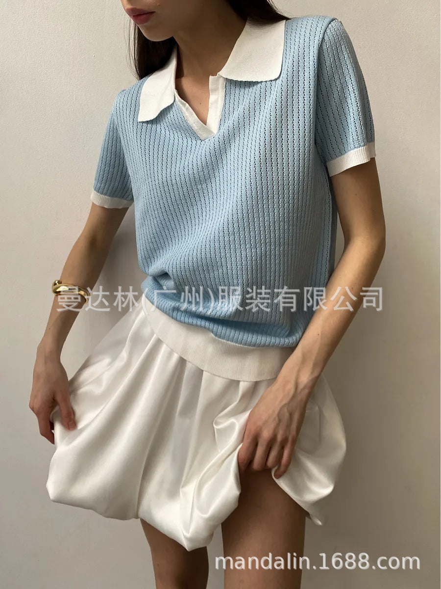 Women’s Summer Knitted Polo Shirt