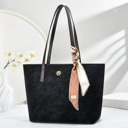 Women’s Scarf Accent Tote Shoulder Bag