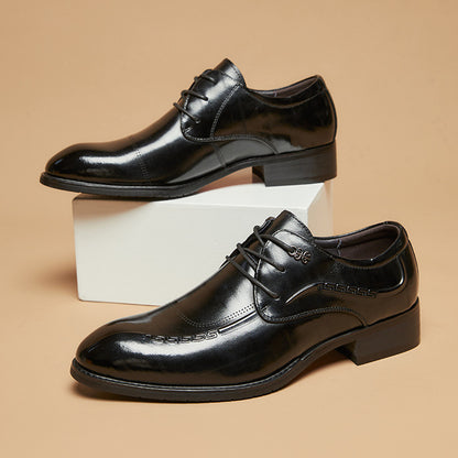 Men’s Genuine Leather Pointed Toe Derby Shoes