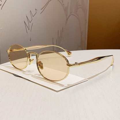 Oval Metal Frame Fashion Sunglasses