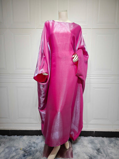 Women’s Satin Waist Tie Modest Dress