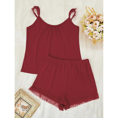 Women’s Lace Trim Cami & Shorts Pajama Set