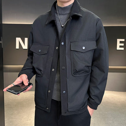 Men’s Black Lapel Workwear Jacket