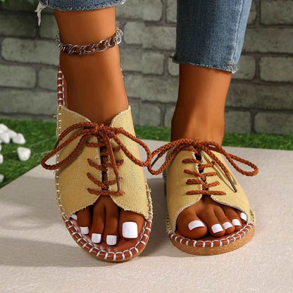 Women’s Tassel One-Strap Flat Beach Slippers