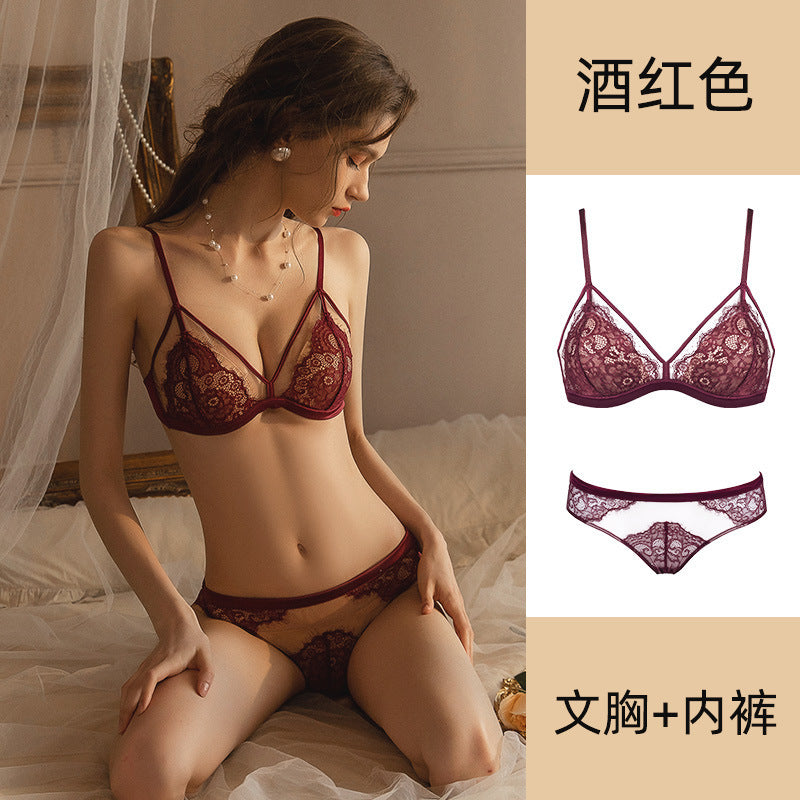 Women’s French Triangle Lace Bra Set
