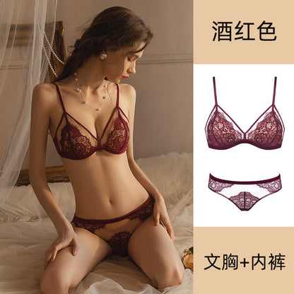 Women’s French Triangle Lace Bra Set
