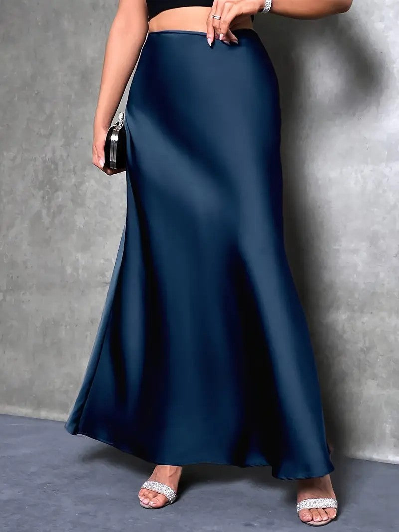 Women’s High-Waist Satin Mermaid Maxi Skirt
