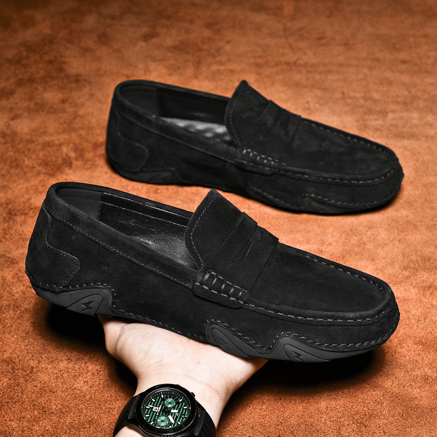 Men’s Genuine Suede Slip-On Loafers