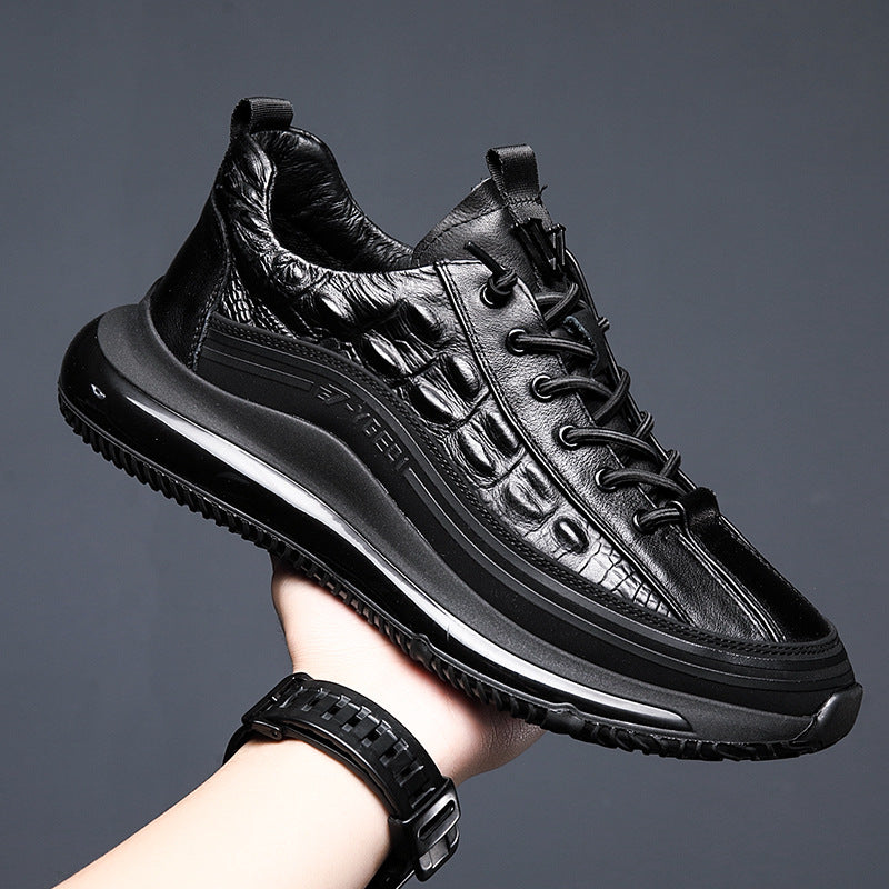 Men’s Crocodile-Print Casual Sneakers