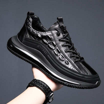 Men’s Crocodile-Print Casual Sneakers