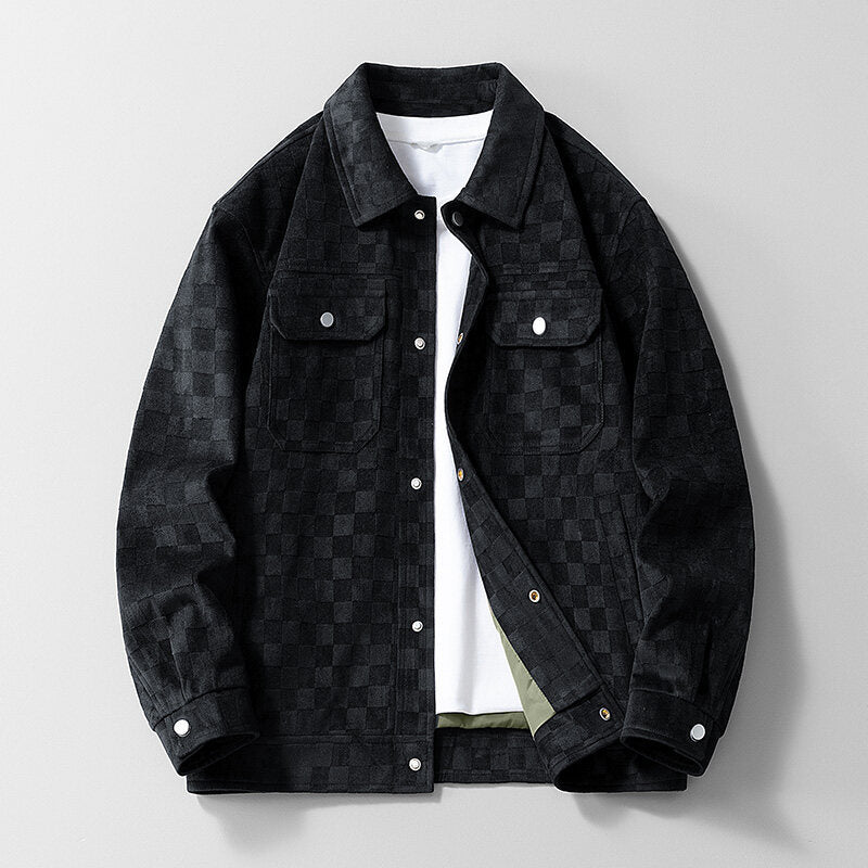 Men’s Plaid Lapel Casual Jacket