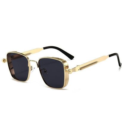 Men’s Square Steampunk Metal Sunglasses