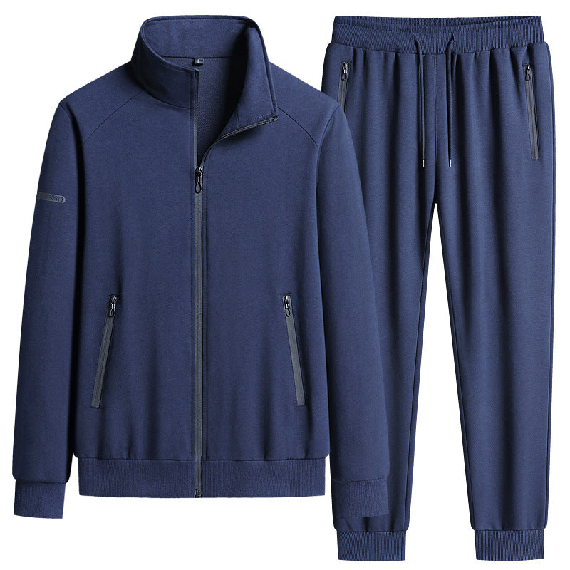 Men’s Stand Collar Cotton Sports Set