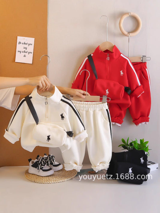 Baby Boys’ Embroidered Jacket 3-Piece Set