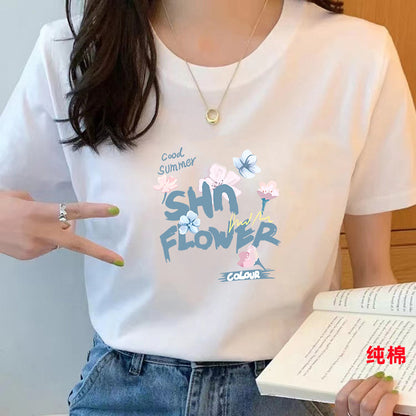 Women’s Pure Cotton Loose-Fit Crew Neck T-Shirt