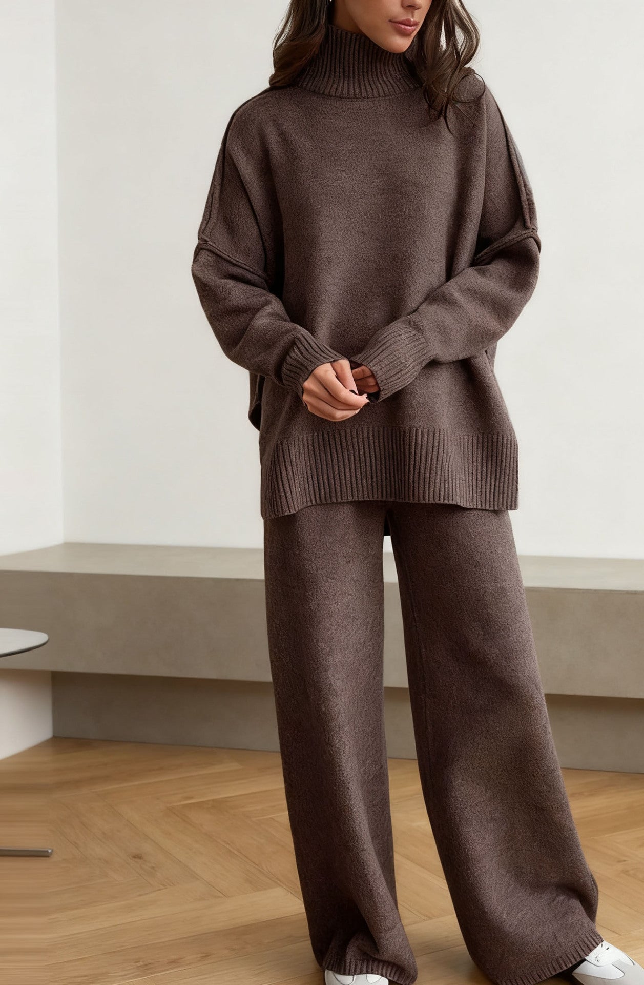 Women’s Turtleneck Knit Sweater & Pants Set