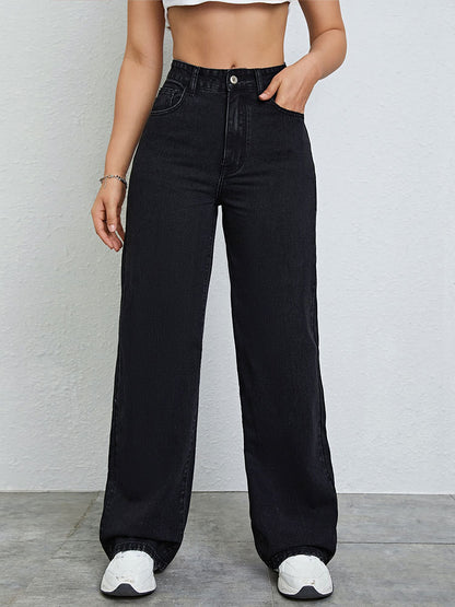 Women’s High-Waisted Black Wide-Leg Jeans