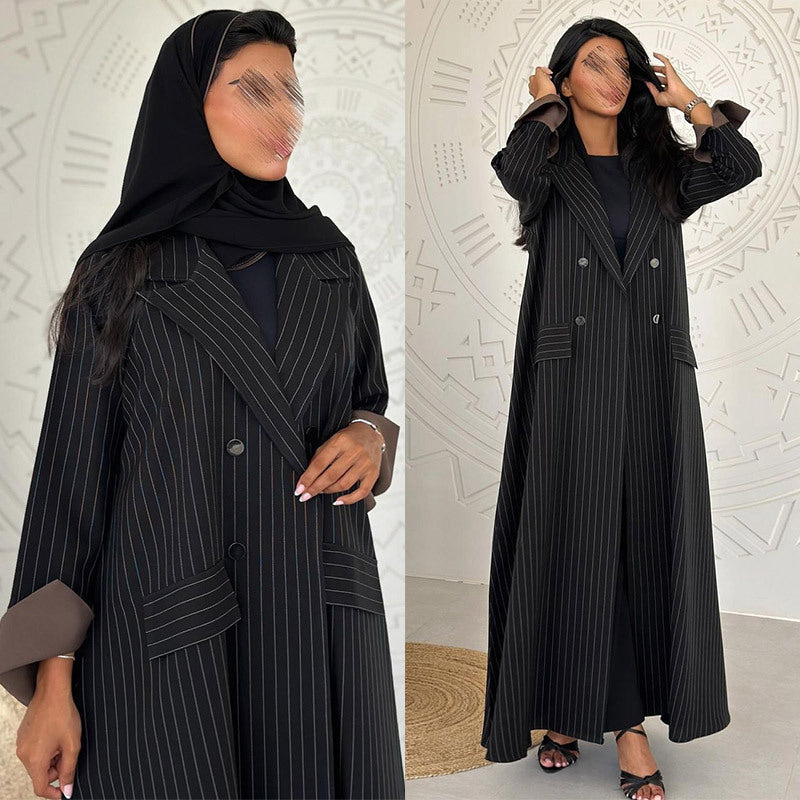 Women’s Striped Long Cardigan Abaya