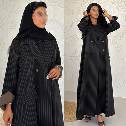 Women’s Striped Long Cardigan Abaya