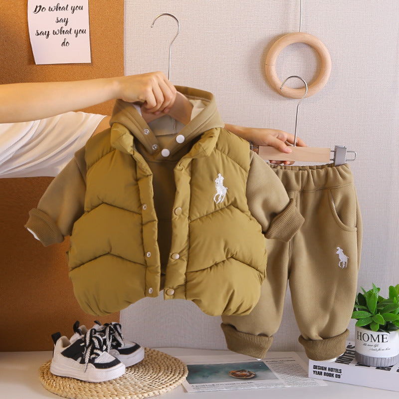 Kids’ Fleece Hoodie & Vest 3-Piece Winter Set