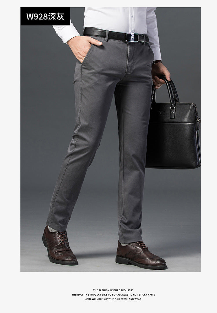 Men’s Slim Fit Business Casual Straight-Leg Pants