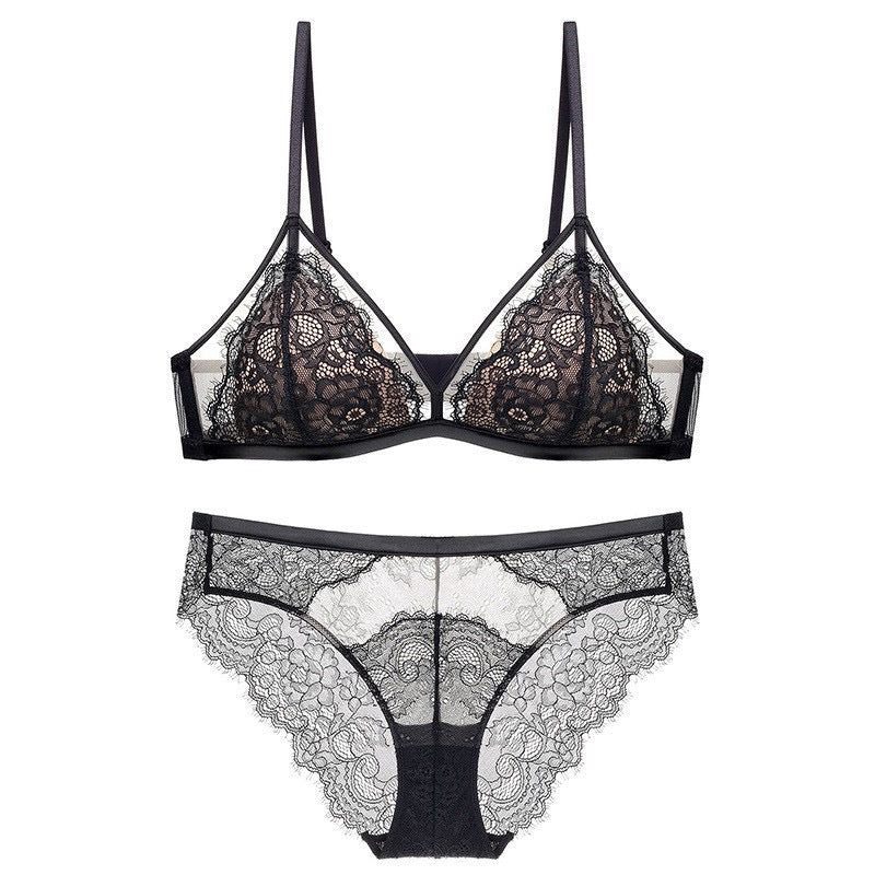 Women’s French Triangle Lace Bra Set