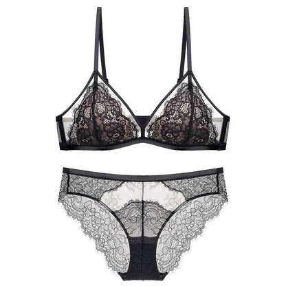 Women’s French Triangle Lace Bra Set