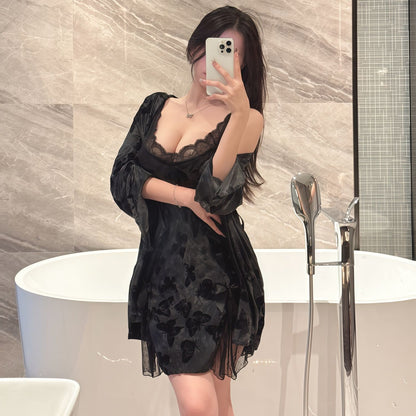 Women’s Printed Plus Size Nightgown & Robe Set