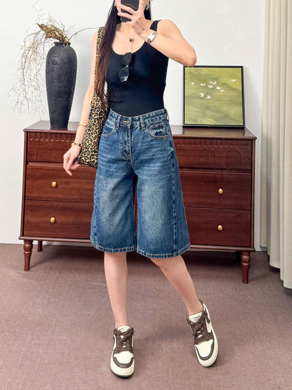 Korean Style High-Waist Denim Shorts