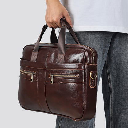 Men’s Genuine Leather Business Briefcase (14-Inch)