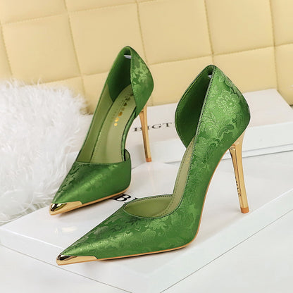 Women’s Satin Pointed-Toe Stiletto Heels