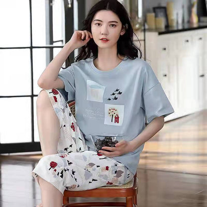 Women’s Plus Size Artistic Style Pajama Set