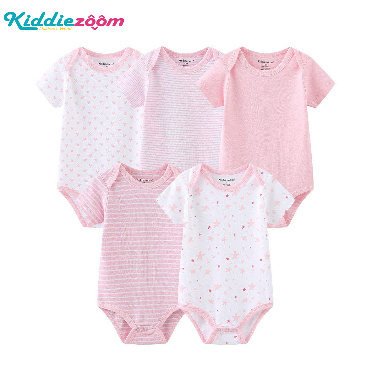 Baby Cotton Stars & Stripes 5-Piece Romper Set