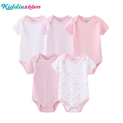 Baby Cotton Stars & Stripes 5-Piece Romper Set