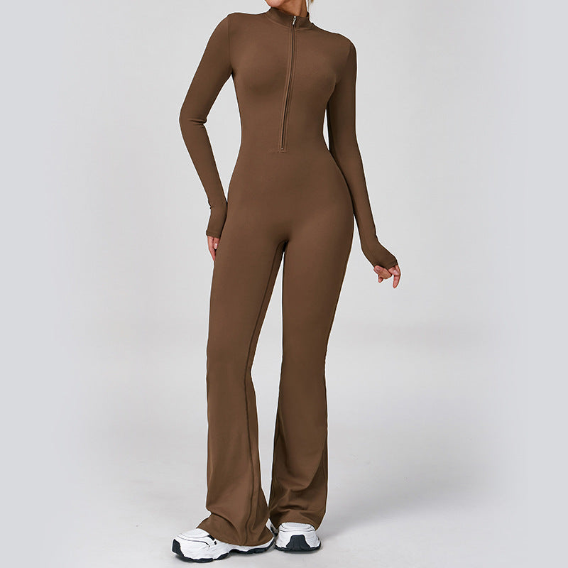 Women’s Zip-Up Long Sleeve Fitness Bodysuit