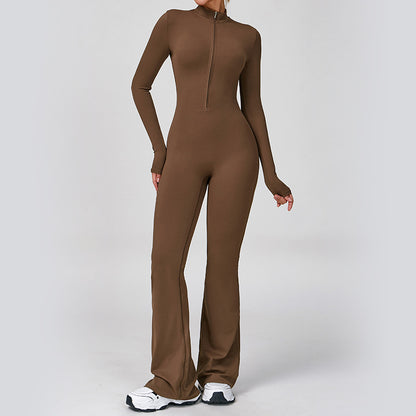 Women’s Zip-Up Long Sleeve Fitness Bodysuit