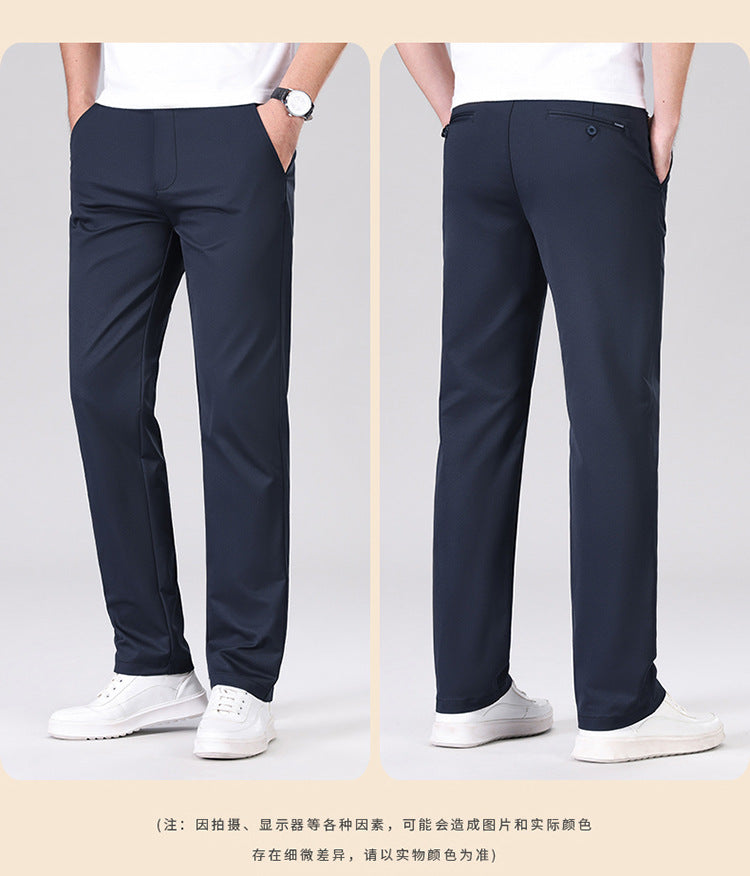Men’s Slim Fit Business Casual Straight-Leg Pants