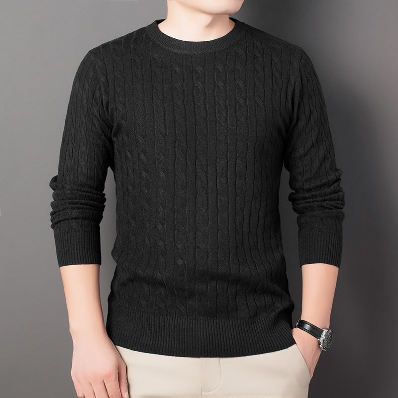 Men’s Cable Knit Embroidered Sweater