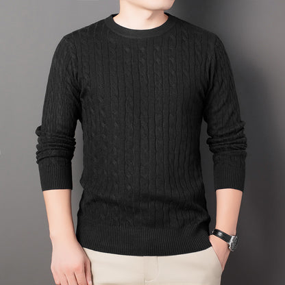 Men’s Cable Knit Embroidered Sweater