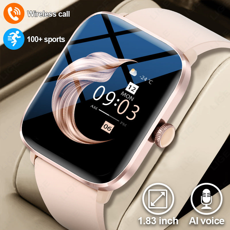 Men’s Multifunctional Square Smartwatch with Bluetooth