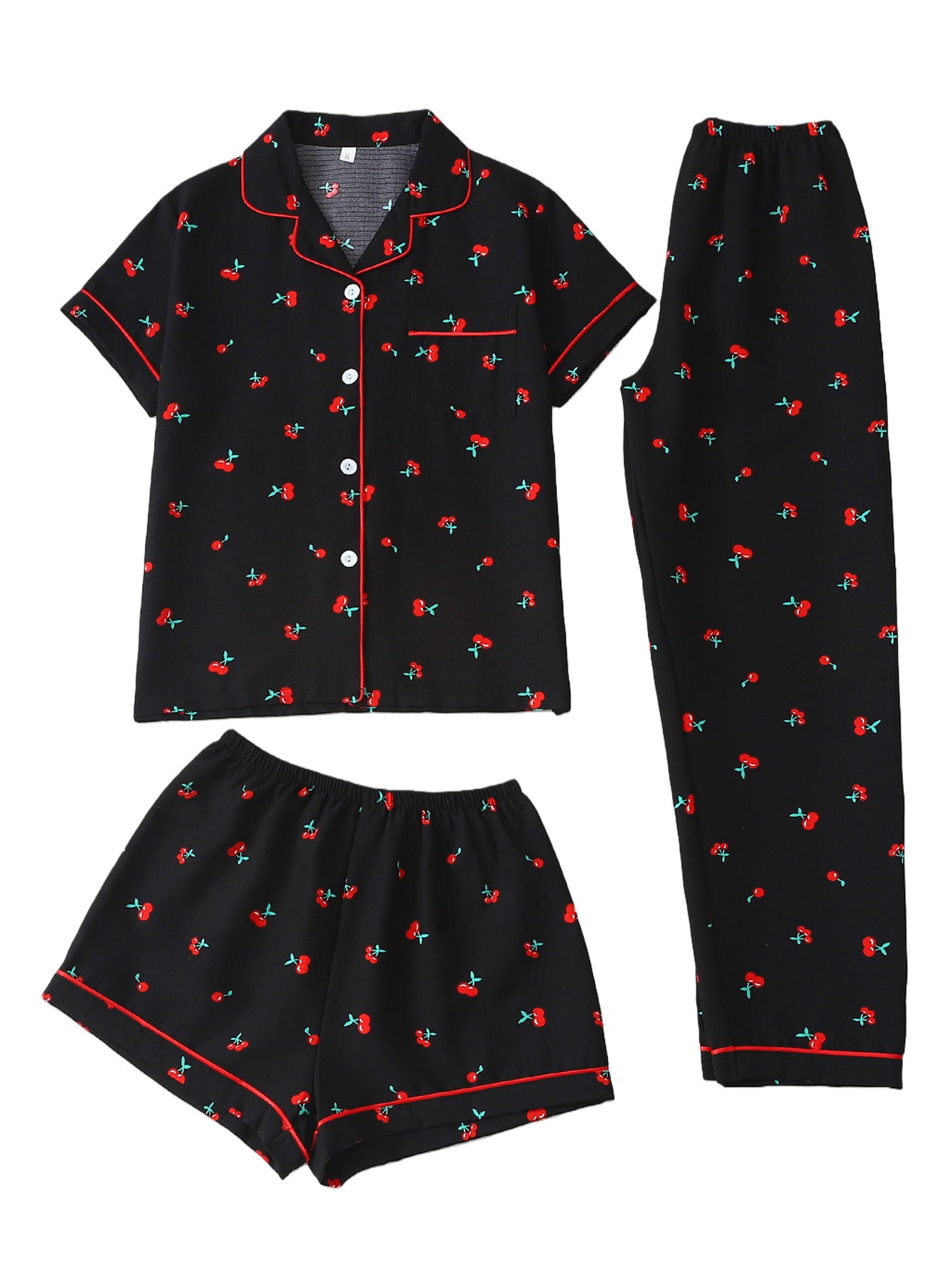 Women’s Bubble Wrinkle Short Sleeve Pajama Set