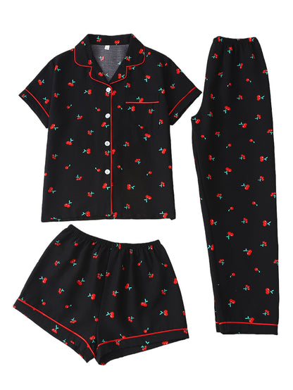 Women’s Bubble Wrinkle Short Sleeve Pajama Set