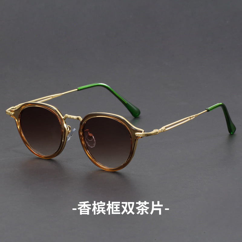 Unisex Steampunk Round Frame Retro Sunglasses
