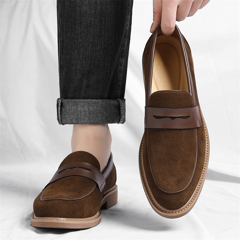 Men’s Vintage Matte Leather British Loafers