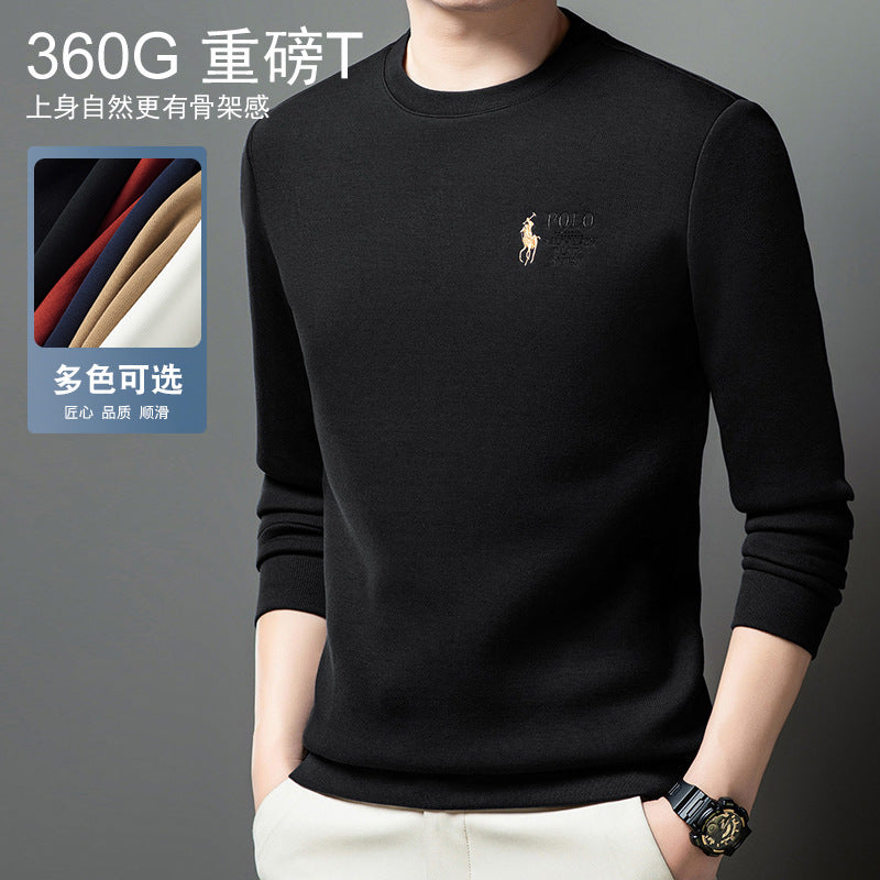 Men’s Embroidered Crew Neck Cotton Sweatshirt