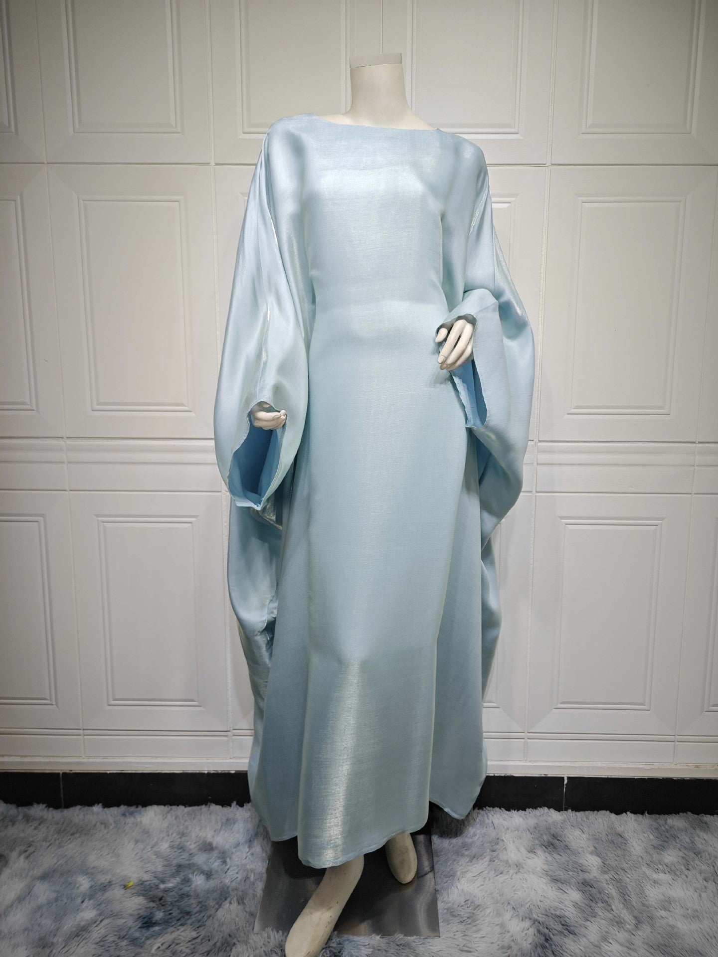 Women’s Satin Waist Tie Modest Dress
