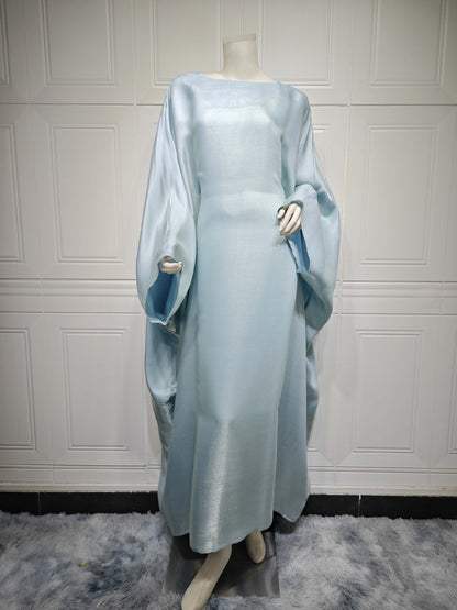Women’s Satin Waist Tie Modest Dress