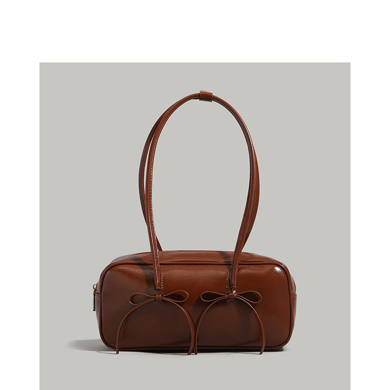 Women’s Bow Accent Bowling Shoulder Bag